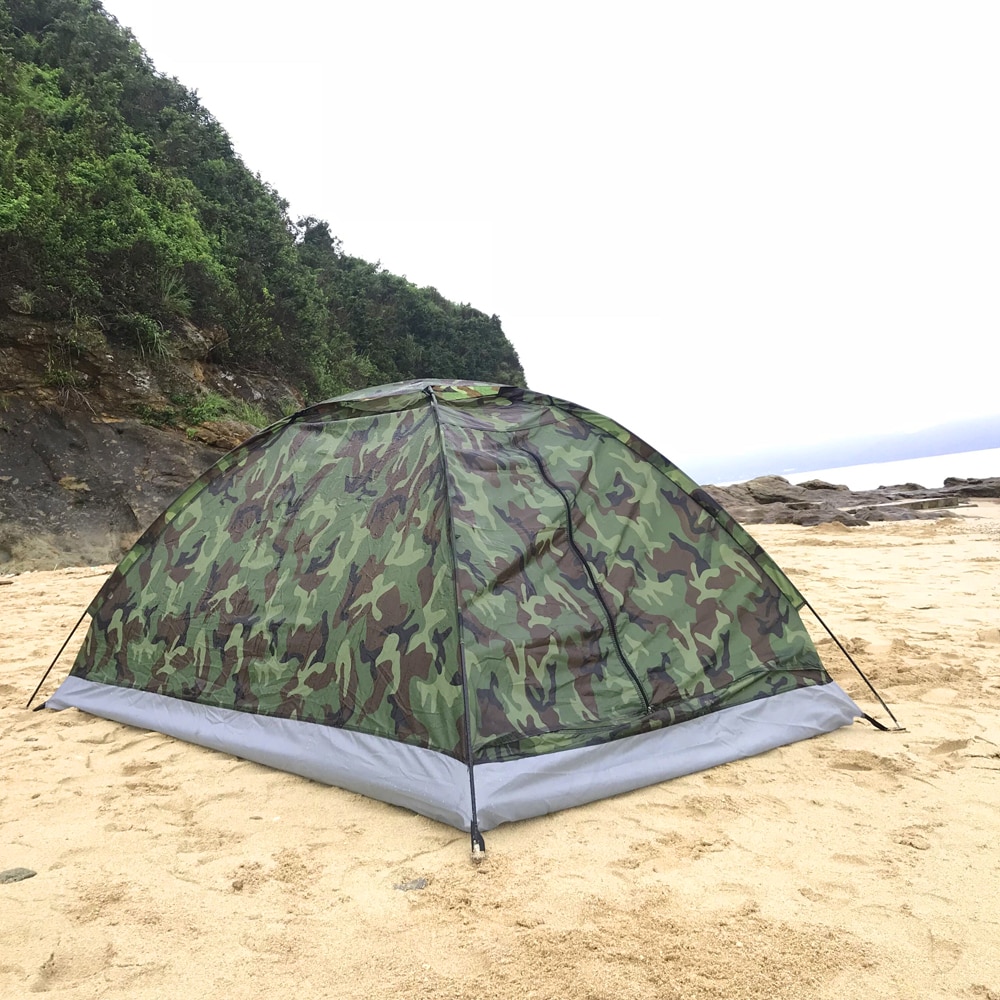 Cheap Goat Tents Camping Tent For 2 Person Single Layer Outdoor Portable Camouflage Beach Tents Outdoor Camping Accessories Zelt Outdoor Tents 